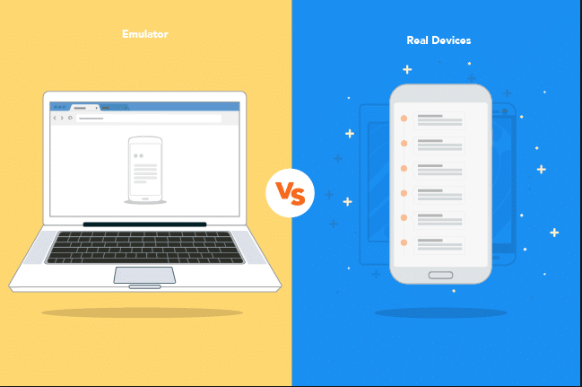 illustration of real devices vs emulator