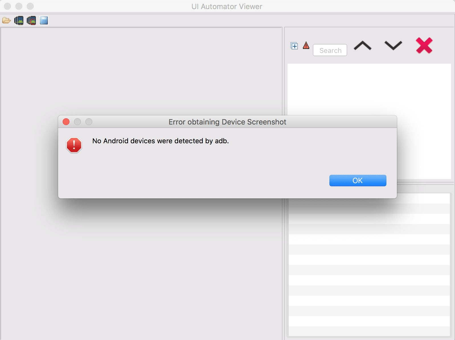 Image of "no android devices were detected by adb" error