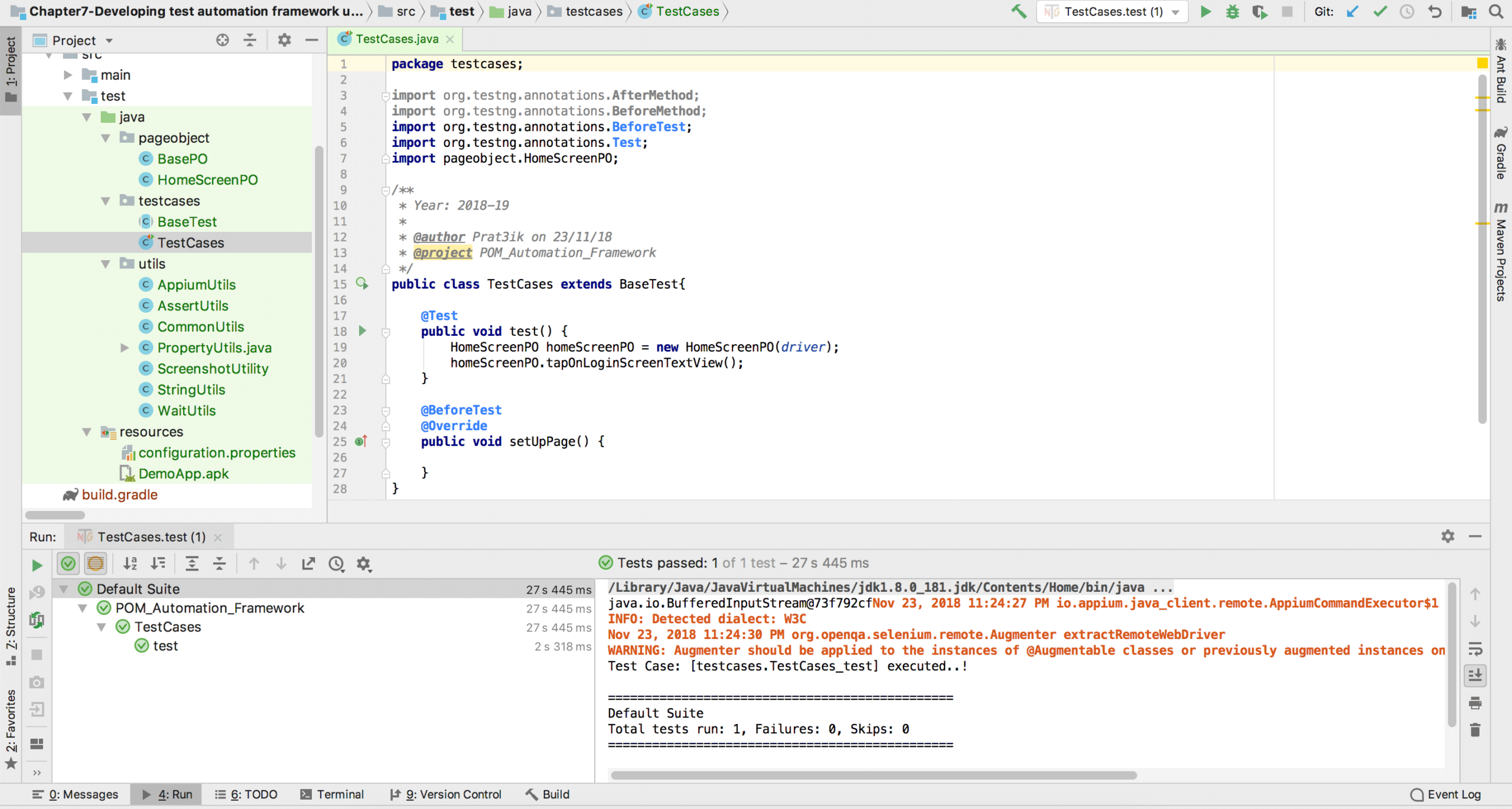 image of Test Case successful execution
