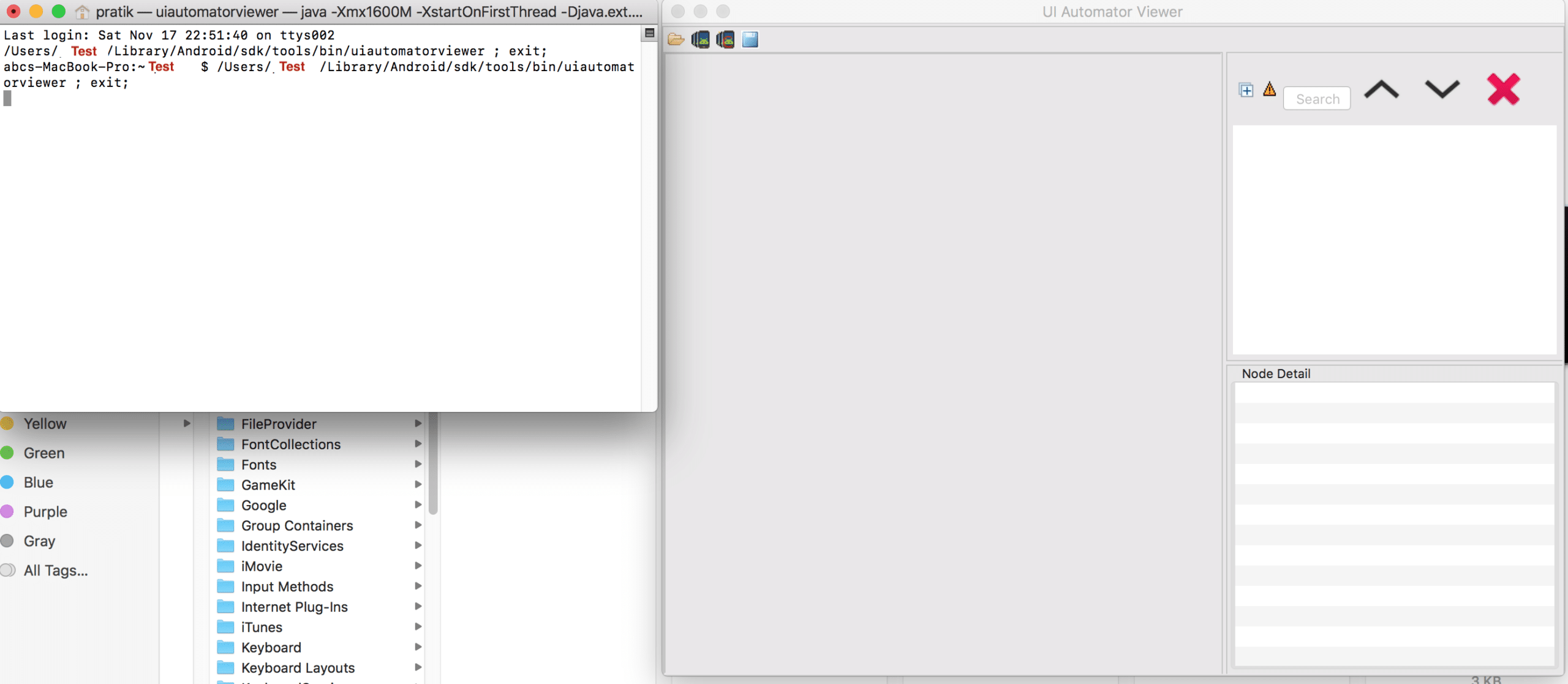 image of Text accessibilty inspector adn UIAutomator viewer