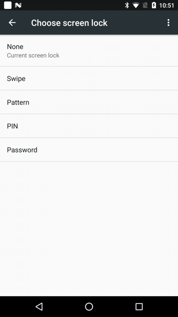 Screen shot of screen lock screen