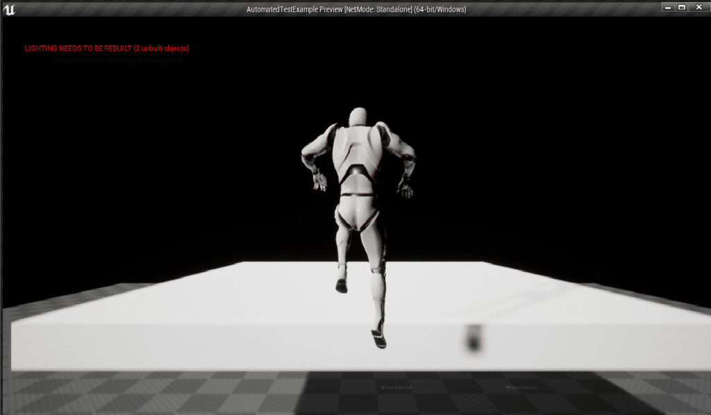 Screen shot of character jumping but not moving forward.
