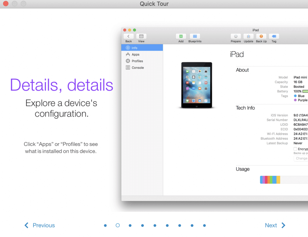 Screen shot of console