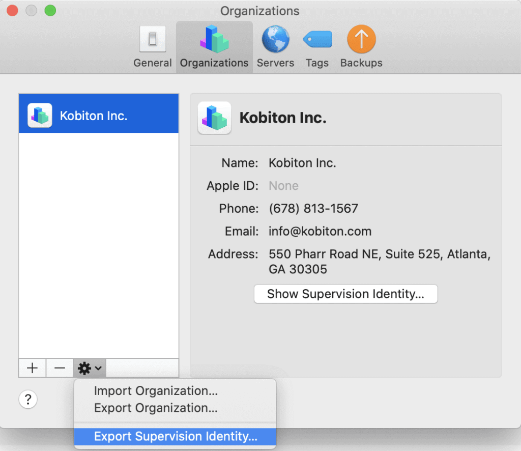 Screen shot of export supervision identity steps