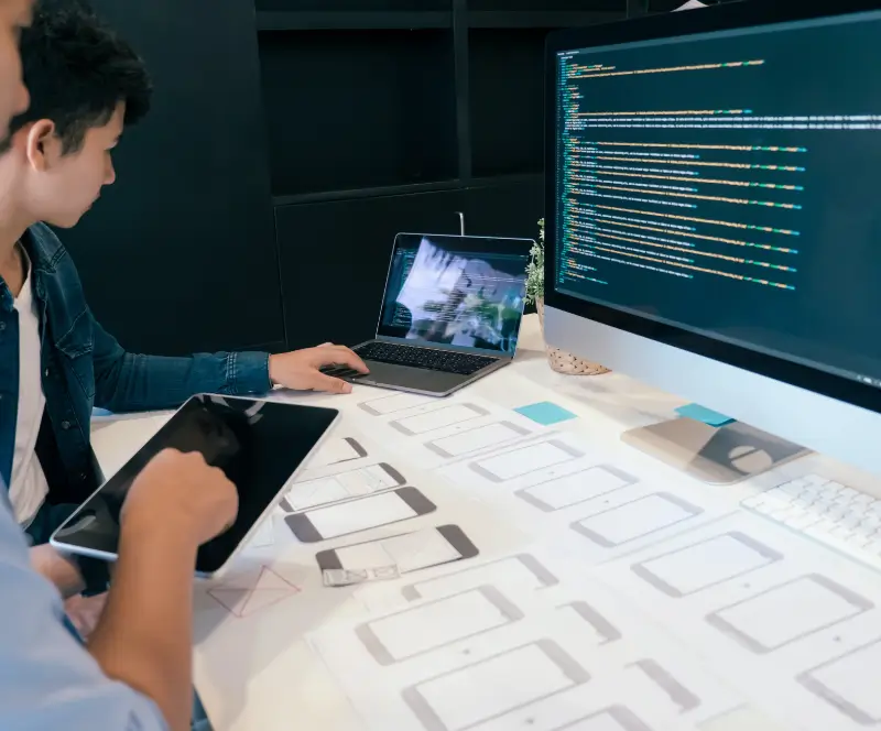 Image of real device testing on desktop, laptop, and ipad