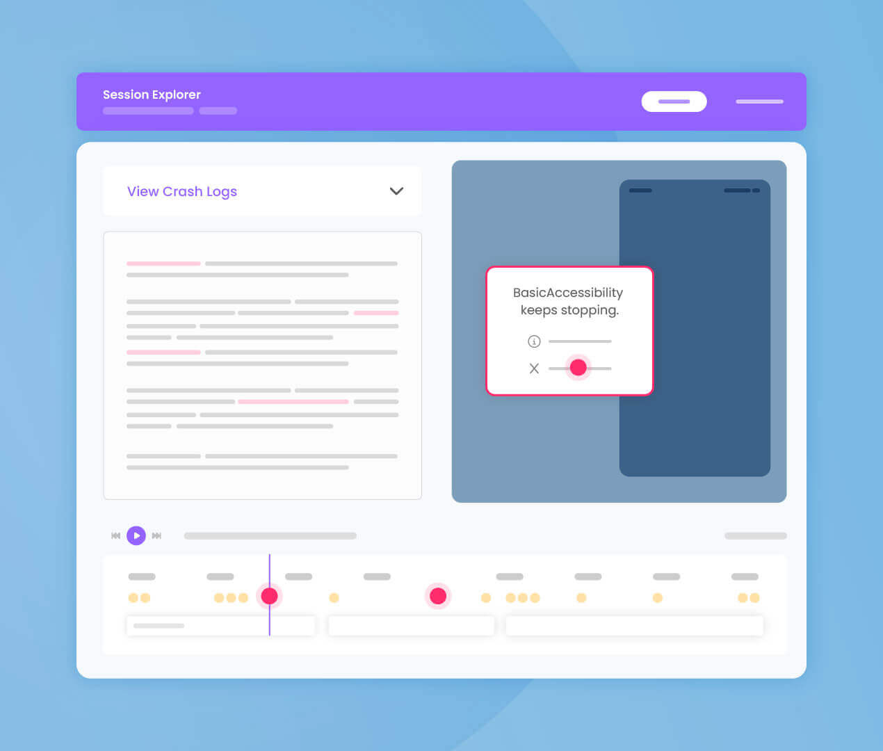 Illustration of mobile performance testing crash logs