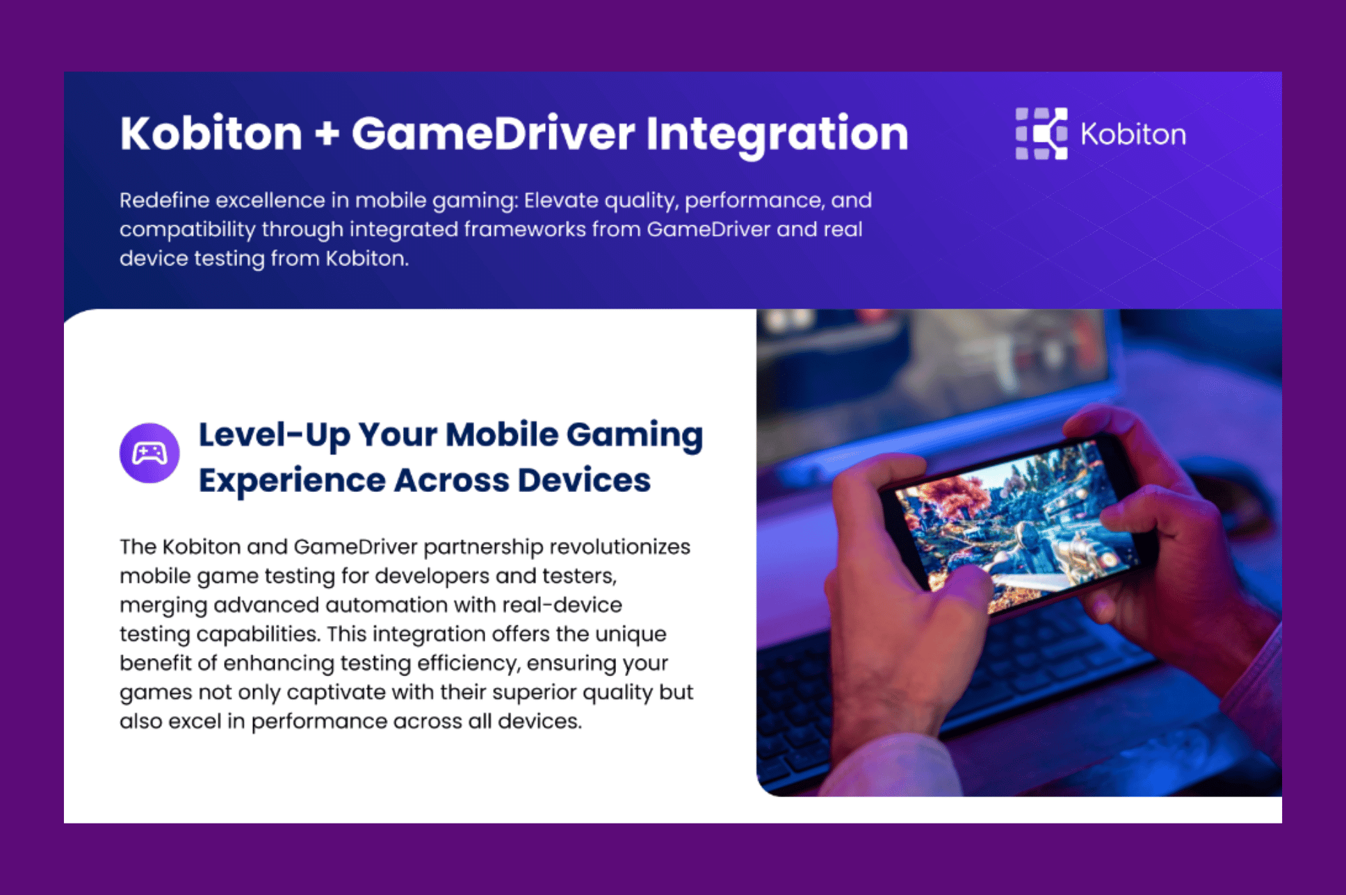 Kobiton & Gamedriver Integration