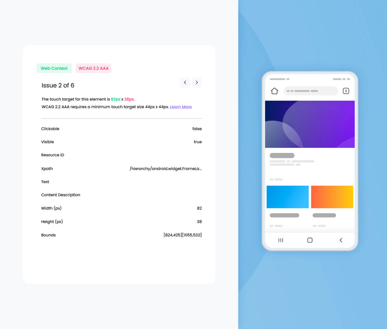 Validate Touch Target Size illustration