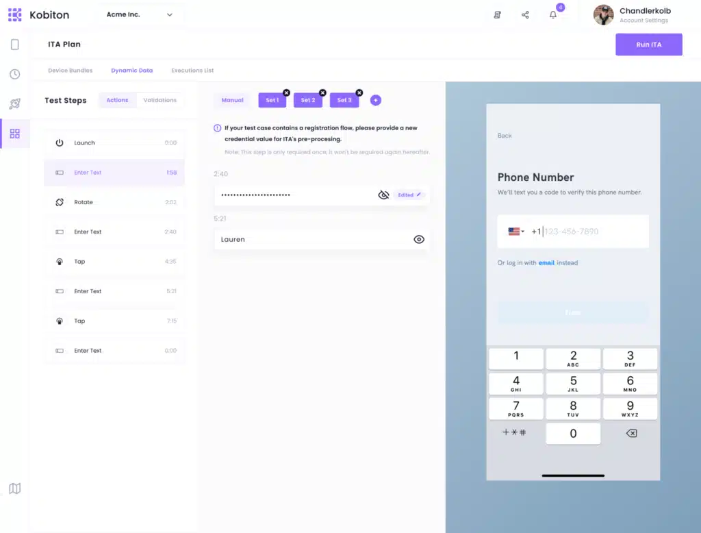 Screen shot of encrypting sensitive data