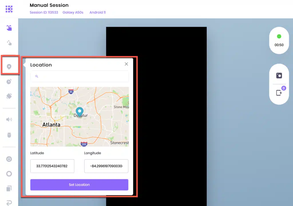 Screen shot of how to use the map marker