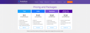 Image of pricing packages