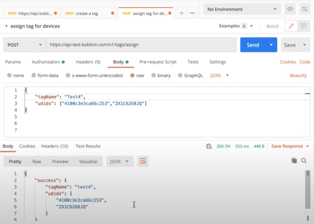 Image of how to use an API to create a tag, and inserting this tag into Appium desired capabilities so that Appium knows which devices to run