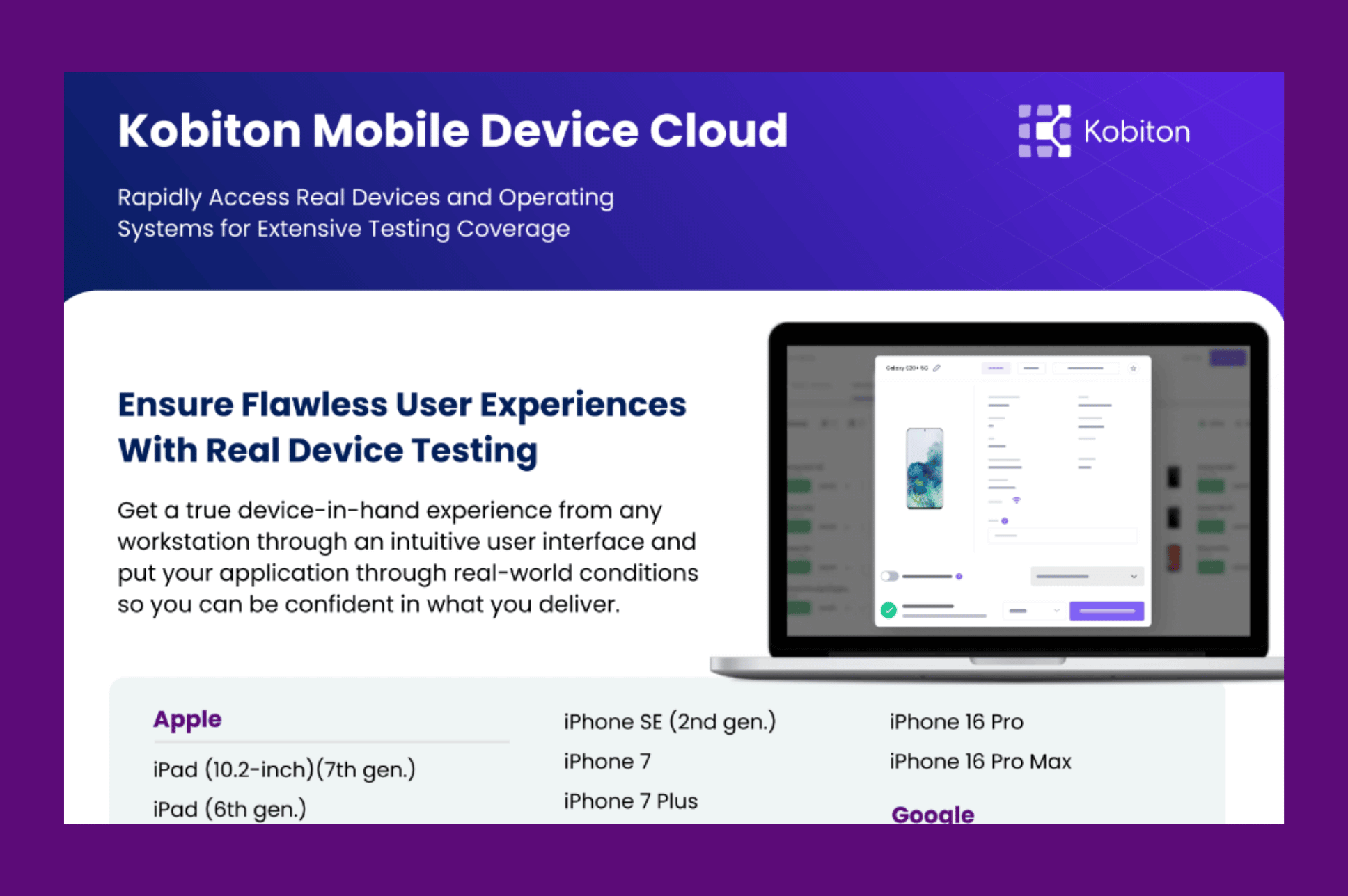 Kobiton Mobile Device Cloud