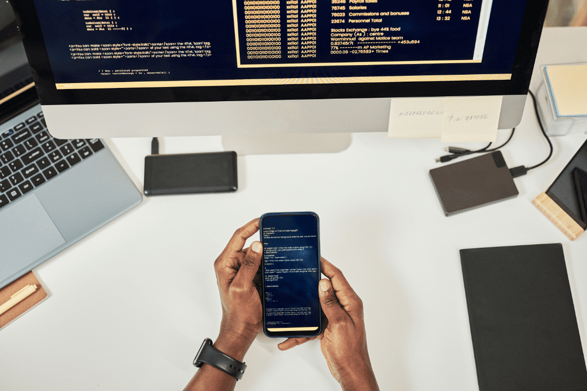 A devops engineer testing a mobile app
