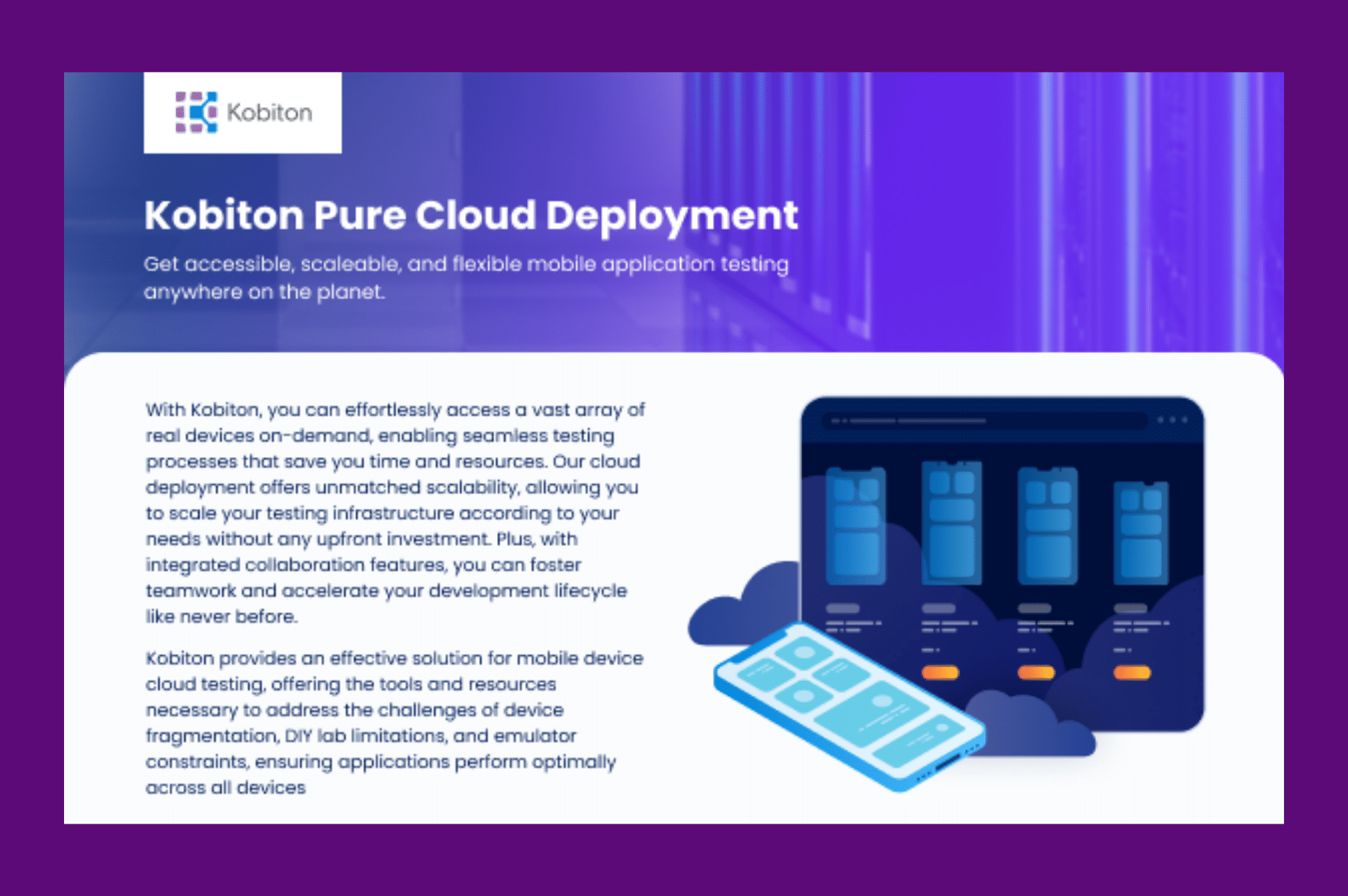 Pure Cloud Deployment Datasheet showcasing the key features and benefits of cloud solutions.